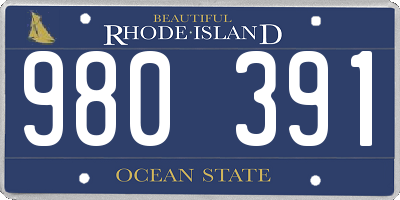 RI license plate 980391