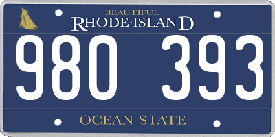 RI license plate 980393