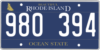 RI license plate 980394