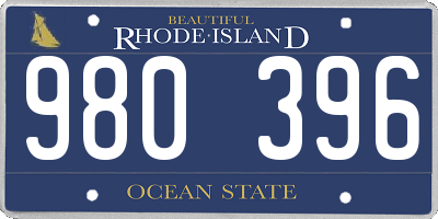 RI license plate 980396