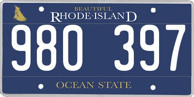 RI license plate 980397