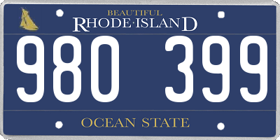 RI license plate 980399