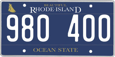 RI license plate 980400