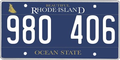 RI license plate 980406