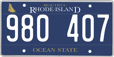 RI license plate 980407