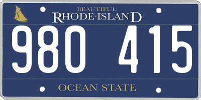 RI license plate 980415