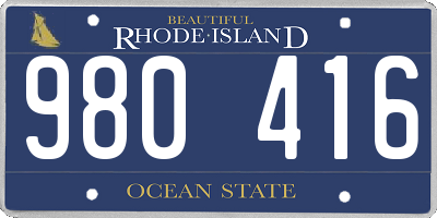 RI license plate 980416