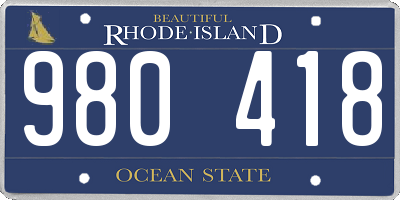 RI license plate 980418