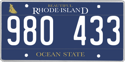 RI license plate 980433