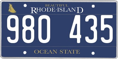 RI license plate 980435