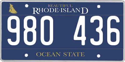 RI license plate 980436