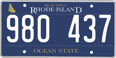 RI license plate 980437