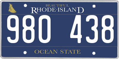 RI license plate 980438