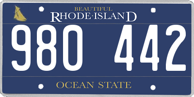 RI license plate 980442