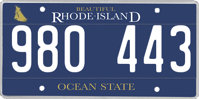 RI license plate 980443