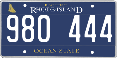 RI license plate 980444