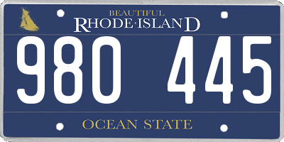 RI license plate 980445