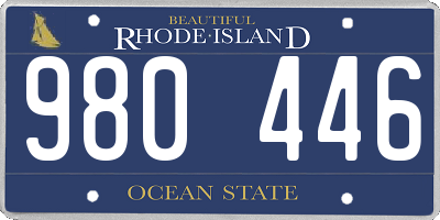 RI license plate 980446