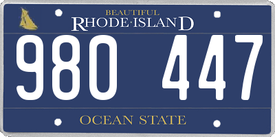 RI license plate 980447