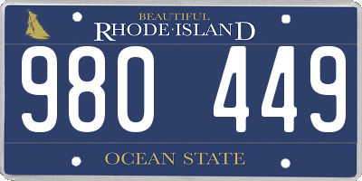 RI license plate 980449