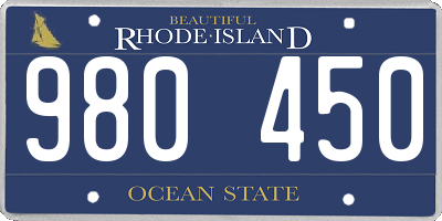 RI license plate 980450