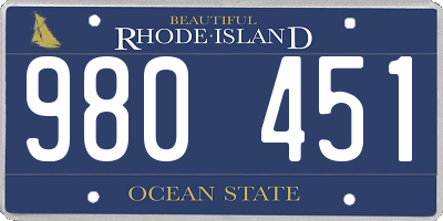 RI license plate 980451