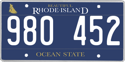 RI license plate 980452