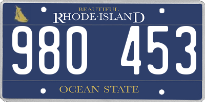 RI license plate 980453