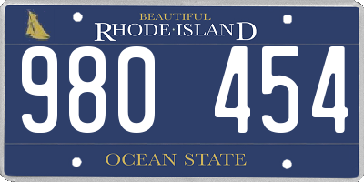 RI license plate 980454