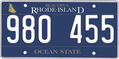 RI license plate 980455