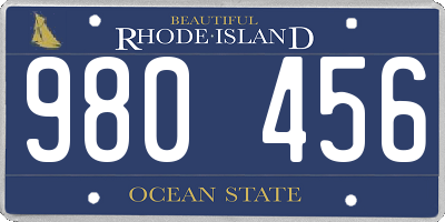 RI license plate 980456