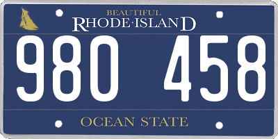 RI license plate 980458