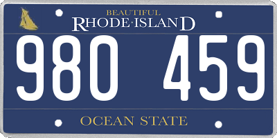 RI license plate 980459