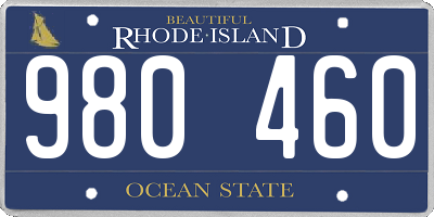 RI license plate 980460