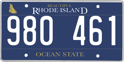 RI license plate 980461