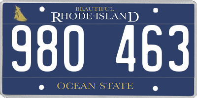 RI license plate 980463