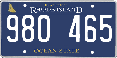 RI license plate 980465