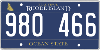 RI license plate 980466