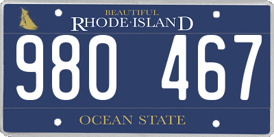 RI license plate 980467