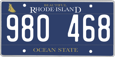 RI license plate 980468