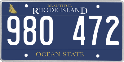 RI license plate 980472