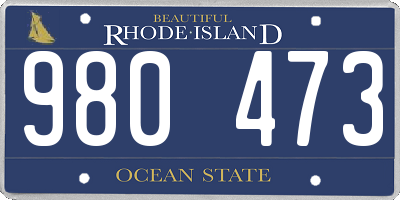 RI license plate 980473