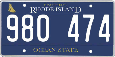 RI license plate 980474