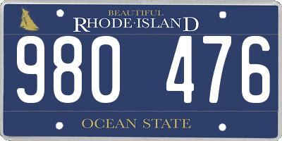 RI license plate 980476