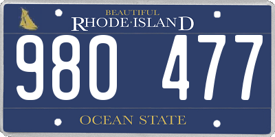 RI license plate 980477