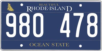 RI license plate 980478