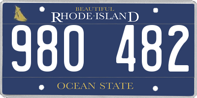 RI license plate 980482