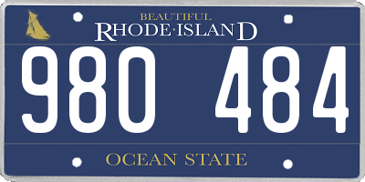 RI license plate 980484