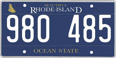 RI license plate 980485