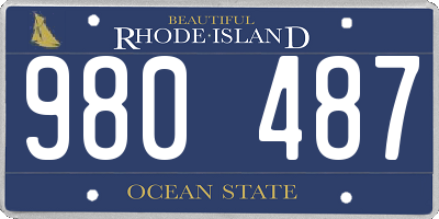 RI license plate 980487